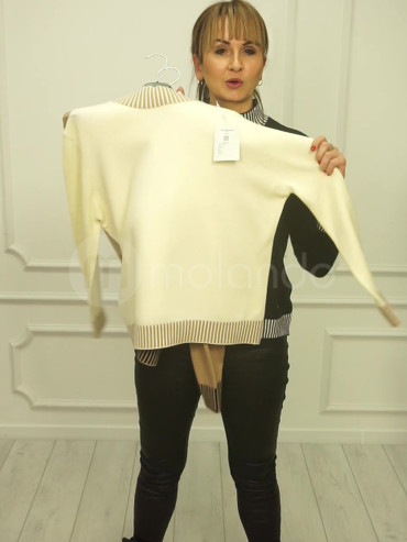 Sweterek półgolf kontrastowy ściągacz F194