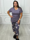 Piżama wiskozowa spodnie kwiaty L053