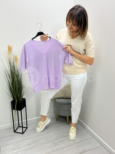 Sweterek ażur karo rękaw 3/4 L231