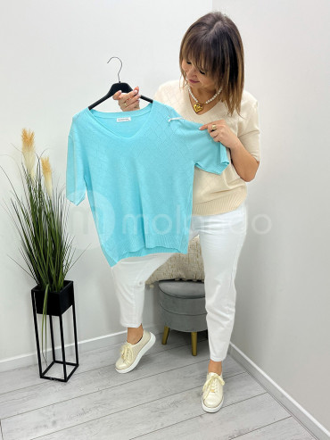 Sweterek ażur karo rękaw 3/4 L231