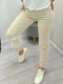 Jeansy mom fit beżowe guma