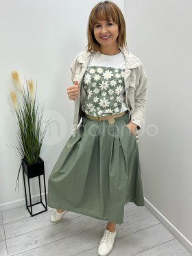 Spódnica bawełniana rozkloszowana