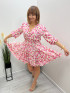 Sukienka kwiaty krótka dekolt szpic