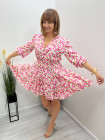 Sukienka kwiaty krótka dekolt szpic K356