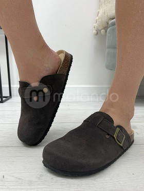 Klapki skóra naturalna czekoladowe