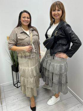 Spódnica wiskoza dekatyzowana falbany