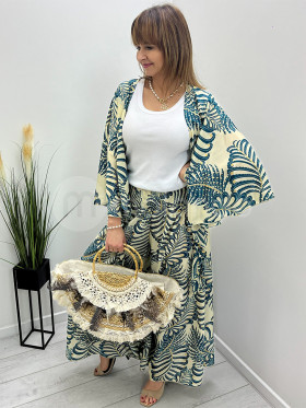 Zestaw jedwabny spodnie + bluzka