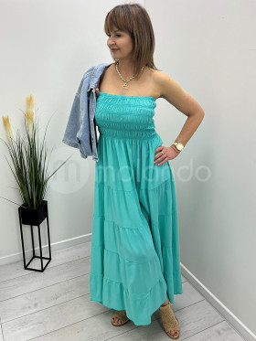 Sukienka wiskozowa długa bez ramiączek