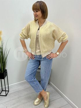 Bluzo-narzutka złota zapinana na zamek