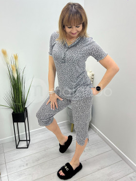 Piżama bluzka + spodnie kwiatki