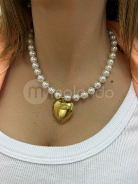 Naszyjnik serce perły