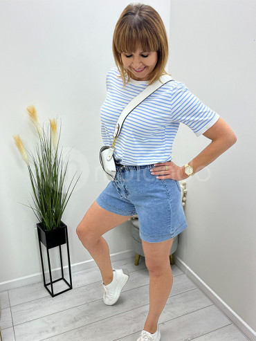 Szorty jeansowe na gumie J408